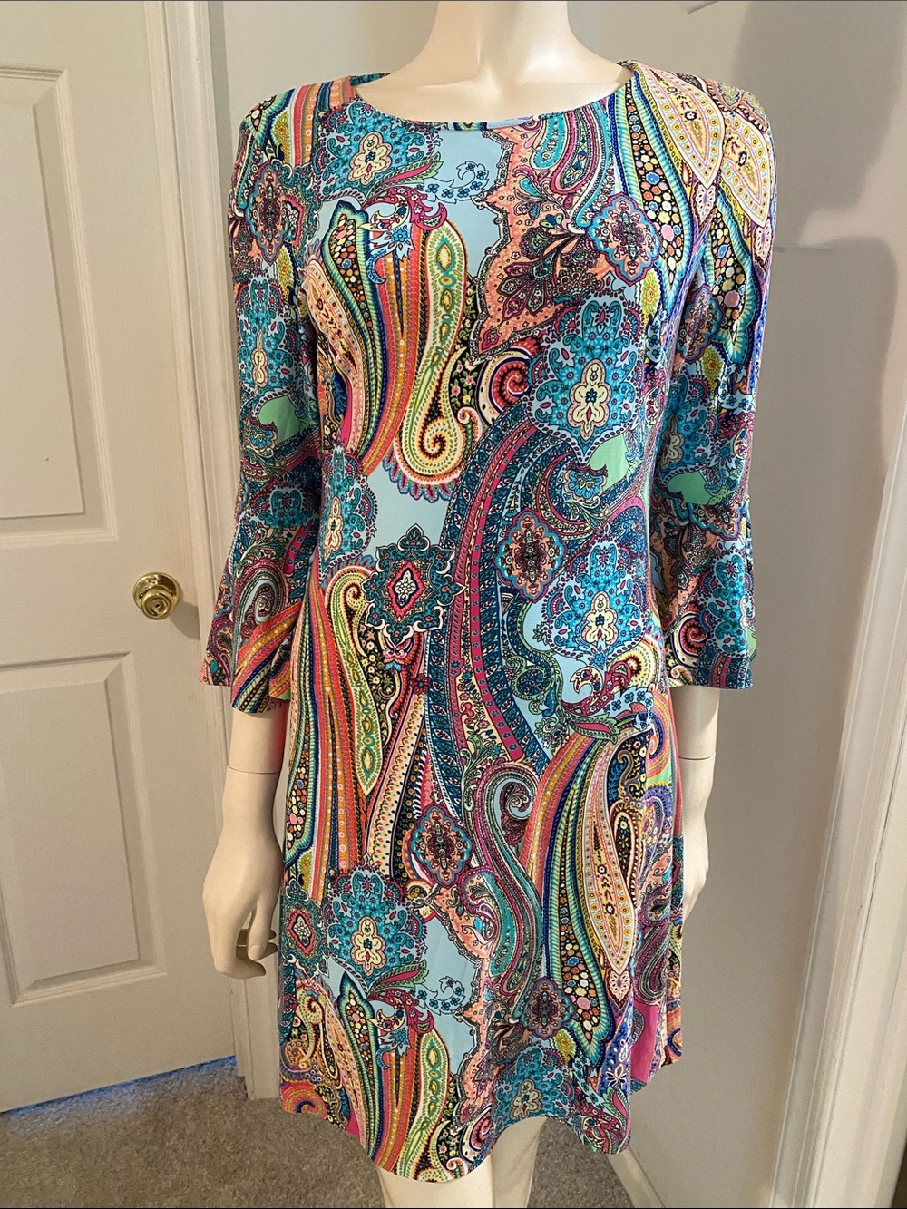 Tommy Hilfiger Blue Paisley Multicolor Mini Dress